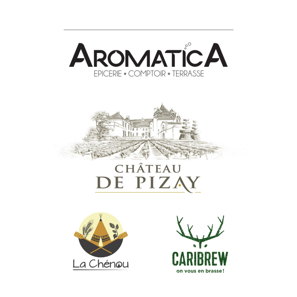 Logos Aramatica et le chateau de pizay et lachenou et caribrew
